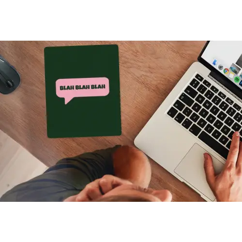 Tekstwolk - BLAH BLAH BLAH - Roze muismat rubber klein -laptop