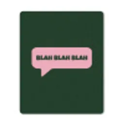 Tekstwolk - BLAH BLAH BLAH - Roze muismat rubber klein -3d