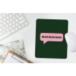 Tekstwolk - BLAH BLAH BLAH - Roze muismat rubber klein -witbureau
