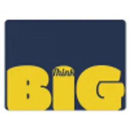 Think big - Blauw - Geel muismat rubber klein -3d