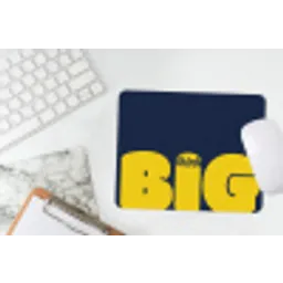 Think big - Blauw - Geel muismat rubber klein -witbureau