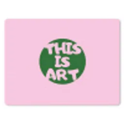 This is art - Tekst - Cirkel - Groen muismat rubber klein -3d