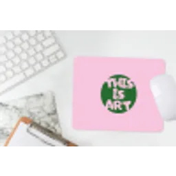 This is art - Tekst - Cirkel - Groen muismat rubber klein -witbureau