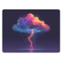 Donderwolk - Bliksemschicht - Licht - Blauw muismat rubber klein -3d