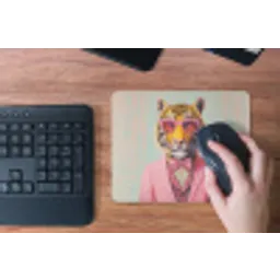 Tijger - Strik - Jasje - Roze muismat rubber klein -toetsenbord