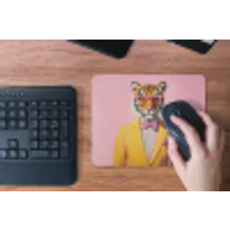 Tijger - Bril - Geel - Jasje muismat rubber klein -toetsenbord