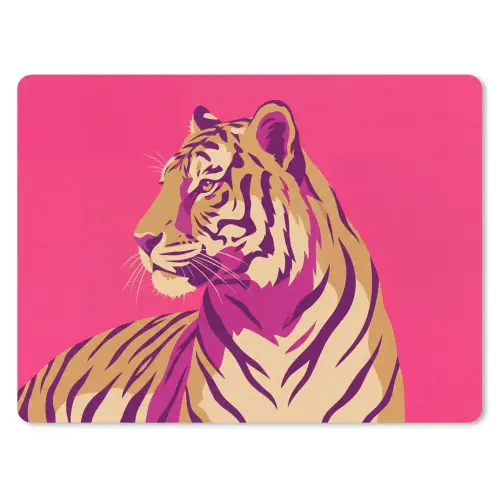 Tijger - Modern - Neon muismat rubber klein -3d