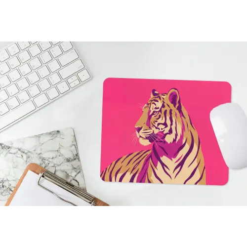 Tijger - Modern - Neon muismat rubber klein -witbureau