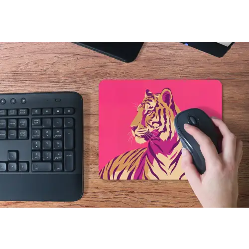 Tijger - Modern - Neon muismat rubber klein -toetsenbord