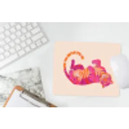 Tijger - Roze - Oranje muismat rubber klein -witbureau