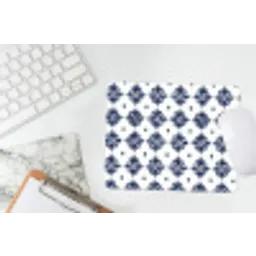 Tegelmotief - Blauw - Wit - Bloem muismat rubber klein 262 -witbureau