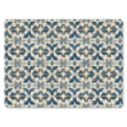 Tegel - Patroon - Blauw - Beige muismat rubber klein 262 -3d