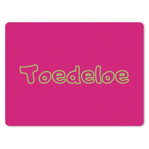 Toedeloe - Groen - Roze muismat rubber klein -3d