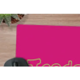 Toedeloe - Groen - Roze muismat rubber klein -closeup
