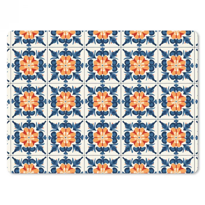 Traditioneel - Tegel - Oranje muismat rubber klein 262 -3d