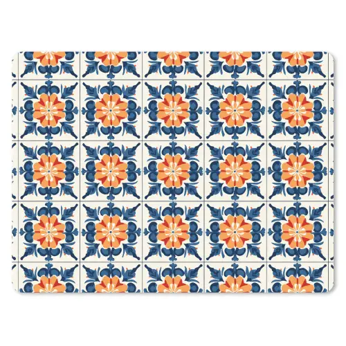 Traditioneel - Tegel - Oranje muismat rubber klein 262 -3d