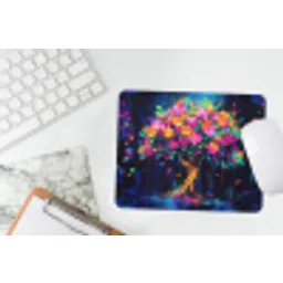Boom - Bloemen - Magisch - Gekleurde muismat rubber klein -witbureau