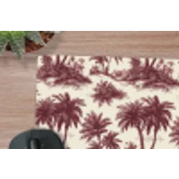 Tropisch - Geometrisch - Bordeauxrood muismat rubber klein 262 -closeup
