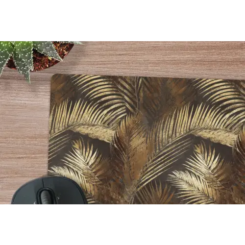 Tropisch - Bladeren - Goud muismat rubber klein 262 -closeup