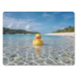 Tropisch - Badeend - geel muismat rubber klein -3d