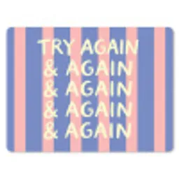 Try again - Strepen - Roze - Verticaal - Blauw muismat rubber klein -3d