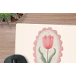 Tulp - Lijst - Ovaal - Illustratie muismat rubber klein -closeup