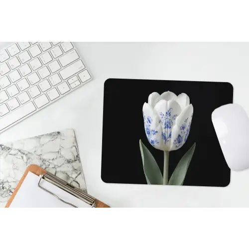 Tulp - Patroon - Blauw muismat rubber klein -witbureau