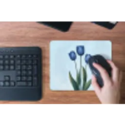 Tulpen - Blauw - Bladeren muismat rubber klein -toetsenbord