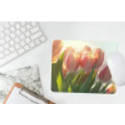 Tulpen - Roze - Zonnestralen muismat rubber klein -witbureau