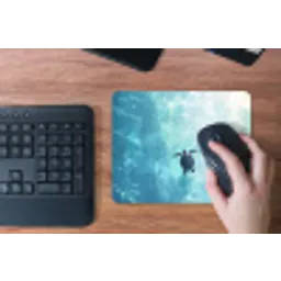 Schildpad - Zee - Blauw - Schittering muismat rubber klein -toetsenbord