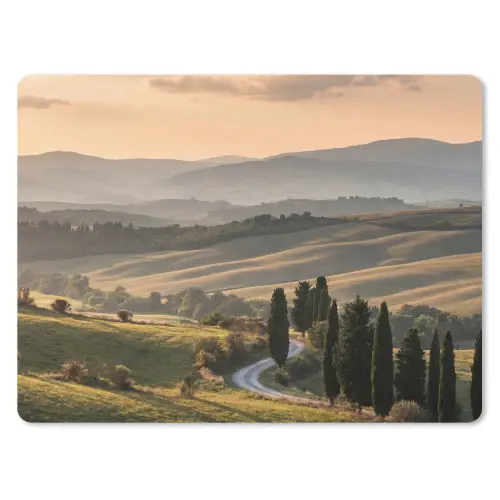 Toscaans - Landschap - Heuvels muismat rubber klein -3d