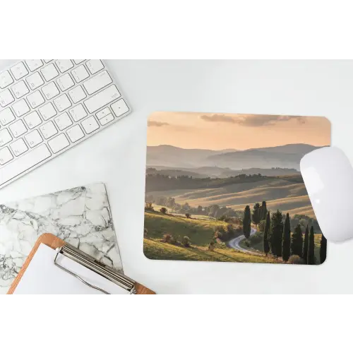 Toscaans - Landschap - Heuvels muismat rubber klein -witbureau