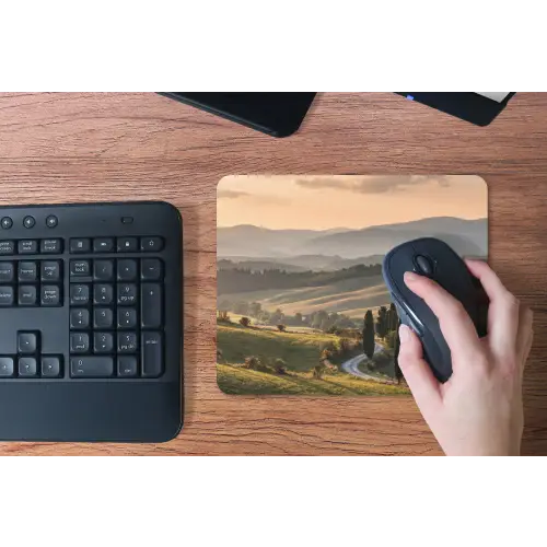 Toscaans - Landschap - Heuvels muismat rubber klein -toetsenbord