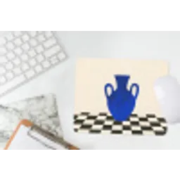 Vaas - Blauw - Geblokt - Modern muismat rubber klein -witbureau
