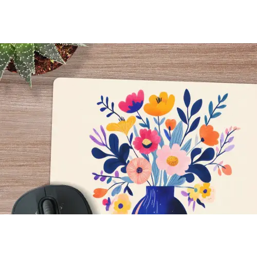 Vaas - Bloemen - Boeket muismat rubber klein -closeup