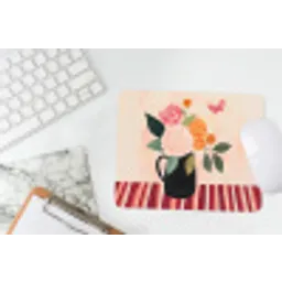 Vaas - Bloemen - Vlinder - Rood muismat rubber klein -witbureau