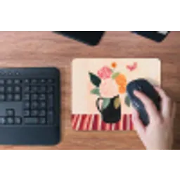 Vaas - Bloemen - Vlinder - Rood muismat rubber klein -toetsenbord