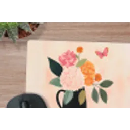 Vaas - Bloemen - Vlinder - Rood muismat rubber klein -closeup