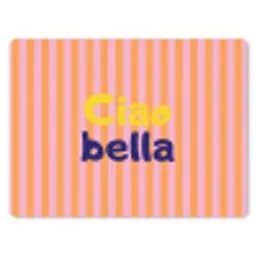 Verticaal - Strepen - Oranje - Ciao bella muismat rubber klein -3d