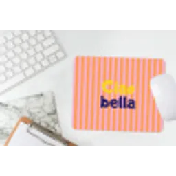 Verticaal - Strepen - Oranje - Ciao bella muismat rubber klein -witbureau