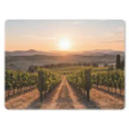 Wijngaard - Zonsondergang - Landschap muismat rubber klein -3d