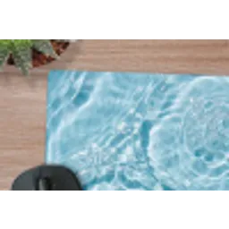 Water - Blauw - bubbels muismat rubber klein -closeup
