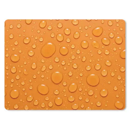 Water - Druppels - Oranje muismat rubber klein -3d