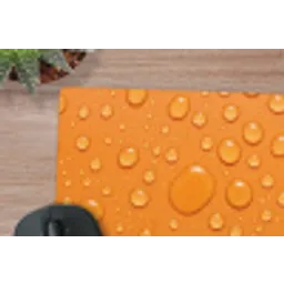 Water - Druppels - Oranje muismat rubber klein -closeup