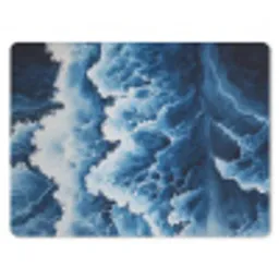 Golven - Blauw - Schuim muismat rubber klein -3d