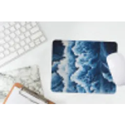 Golven - Blauw - Schuim muismat rubber klein -witbureau