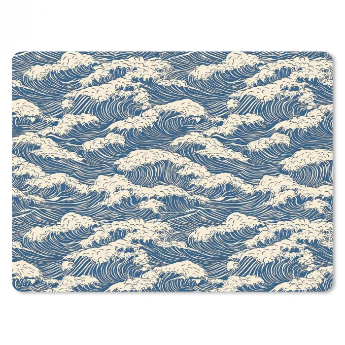Golven - Klassiek - Blauw muismat rubber klein 262 -3d