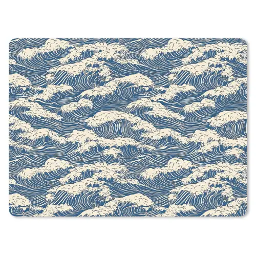 Golven - Klassiek - Blauw muismat rubber klein 262 -3d