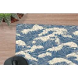 Golven - Klassiek - Blauw muismat rubber klein 262 -closeup