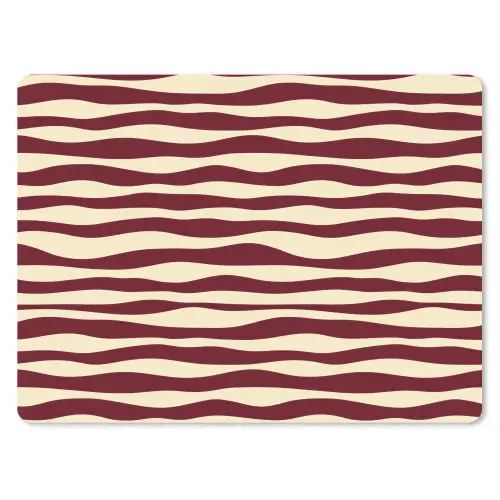 Golven - Rood - Patroon - Crème muismat rubber klein 262 -3d